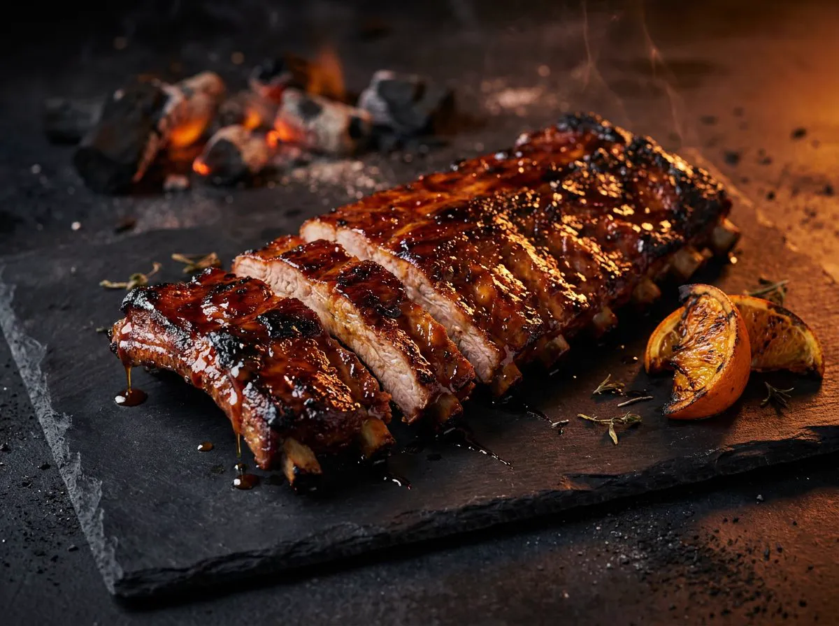 Entrecosto caramelizado com mel e alho