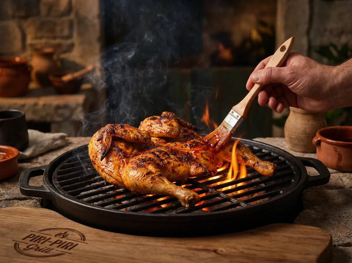 Frango piri-piri espalmado na grelha